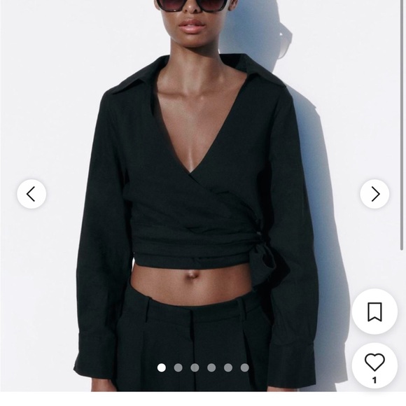 NWOT ZARA knotted crop top - Picture 2 of 6